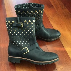 Black studded Sperry Topsider “Britt” Boots